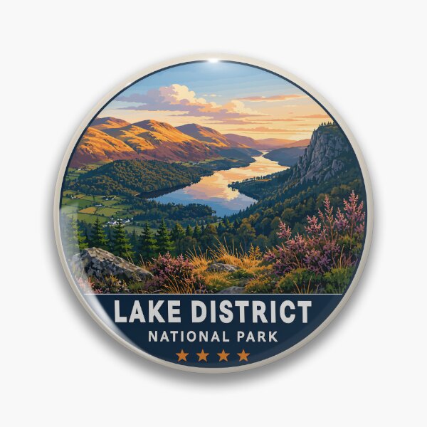 Item preview, Lake District National Park Vintage Mountain & Lake Landscape designed and sold by Gideon Emmerich.