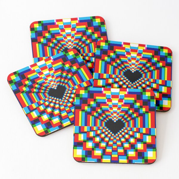 Item preview, Dark Pixel Heart Kaleidoscope - CMYK 2 designed and sold by animinimal.