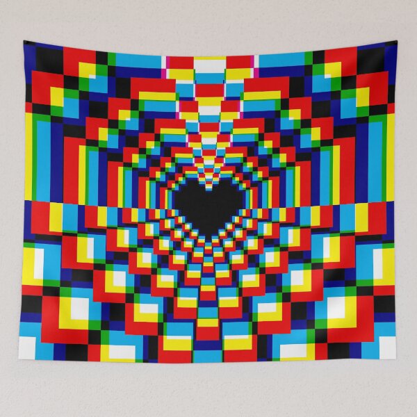 Item preview, Dark Pixel Heart Kaleidoscope - CMYK 2 designed and sold by animinimal.