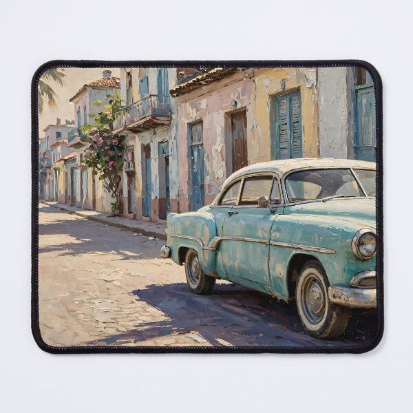 Item preview, Vintage Cuban Street Classic Car Oil Painting designed and sold by Jozefin's Studio.