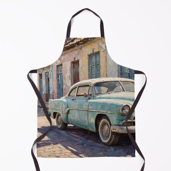 Item preview, Vintage Cuban Street Classic Car Oil Painting designed and sold by Jozefin's Studio.