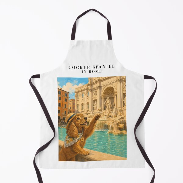 Item preview, Cocker Spaniel throwing a coin into the Trevi Fountain designed and sold by Nomad-Paws.