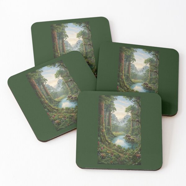 Item preview, Lush Tropical Rainforest Wildlife Landscape designed and sold by  Color & Form.