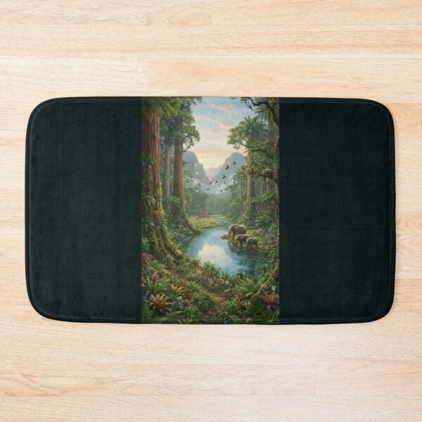 Item preview, Lush Tropical Rainforest Wildlife Landscape designed and sold by  Color & Form.