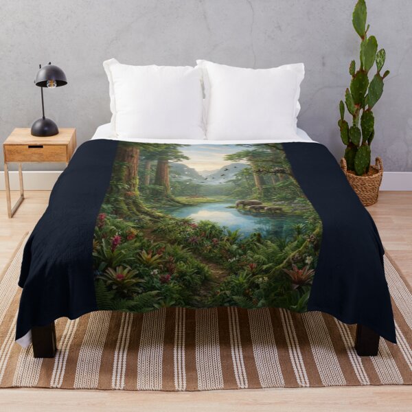 Item preview, Lush Tropical Rainforest Wildlife Landscape designed and sold by  Color & Form.