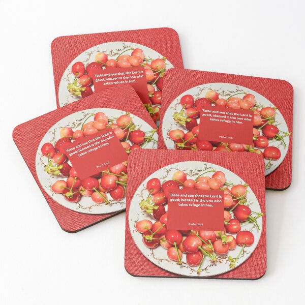 Item preview, Psalm 34 cherry background  designed and sold by happytraveller1.