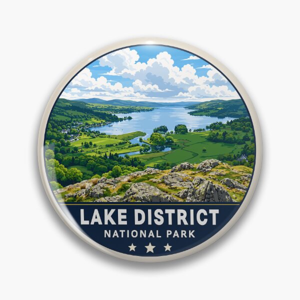 Item preview, Lake District National Park Vintage Mountain & Lake Landscape designed and sold by Gideon Emmerich.