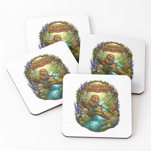 Item preview, Beaver's Bridge Works | Whimsical Beaver Builder | Woodland Bridge Carpenter | Cottagecore Forest Craftsman | Enchanted Nature Art designed and sold by MrDev.