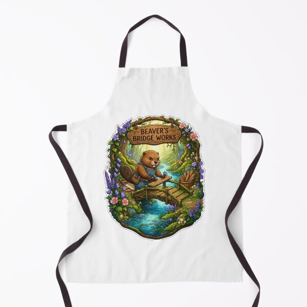 Item preview, Beaver's Bridge Works | Whimsical Beaver Builder | Woodland Bridge Carpenter | Cottagecore Forest Craftsman | Enchanted Nature Art designed and sold by MrDev.
