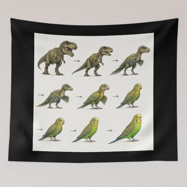 Item preview, From T-Rex to Budgie – Evolution Got Adorable designed and sold by LegademaArt.