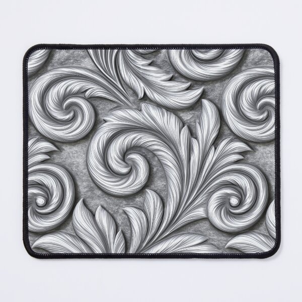 Item preview, White Baroque Floral Relief Art designed and sold by Piotrek0001.