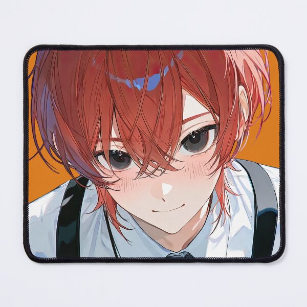 Item preview, Charming Red-Haired Anime Boy in Suspenders Looking Up designed and sold by Sergii Davydenko.