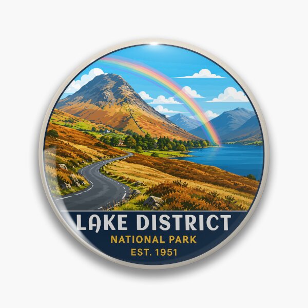 Item preview, Lake District National Park Vintage Mountain & Lake Landscape designed and sold by Gideon Emmerich.