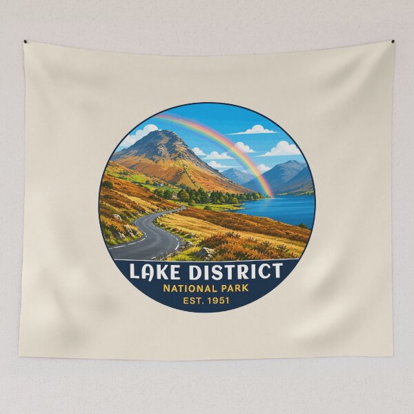 Item preview, Lake District National Park Vintage Mountain & Lake Landscape designed and sold by Gideon Emmerich.