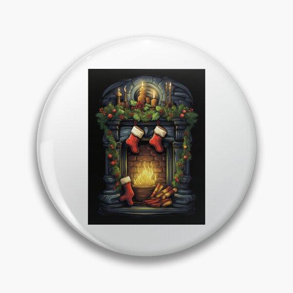 Item preview, Cozy Christmas Fireplace with Stockings and Festive Holiday Decorations designed and sold by kennmasrtala13.