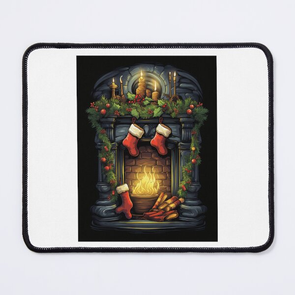 Item preview, Cozy Christmas Fireplace with Stockings and Festive Holiday Decorations designed and sold by kennmasrtala13.