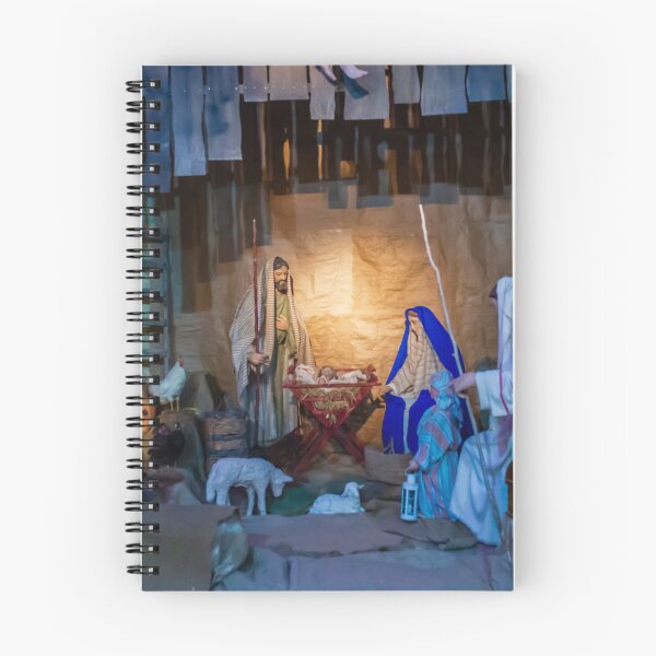 Item preview, Traditional Nativity Scene With Mary Joseph and Baby Jesus in a Manger Inside a Rustic Stable designed and sold by Nmallia.