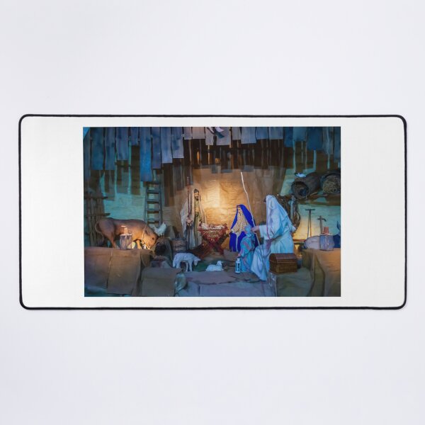 Item preview, Traditional Nativity Scene With Mary Joseph and Baby Jesus in a Manger Inside a Rustic Stable designed and sold by Nmallia.