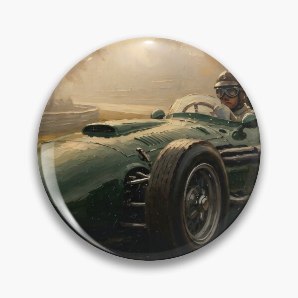 Item preview, Vintage Formula One Racing Car Oil Painting designed and sold by Jozefin's Studio.