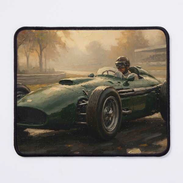Item preview, Vintage Formula One Racing Car Oil Painting designed and sold by Jozefin's Studio.
