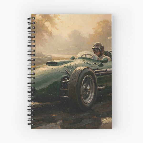 Item preview, Vintage Formula One Racing Car Oil Painting designed and sold by Jozefin's Studio.