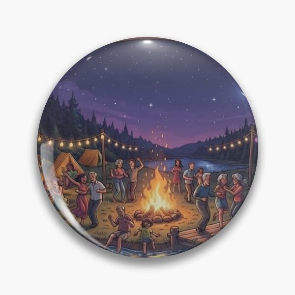 Item preview, Vintage Campfire Night Camping Illustration designed and sold by pablopaisstore.