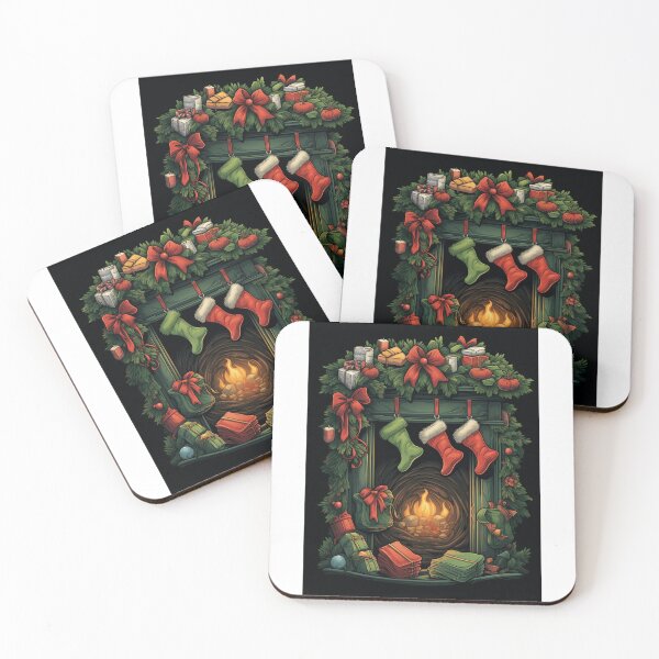 Item preview, Festive Christmas Fireplace with Stockings, designed and sold by kennmasrtala13.