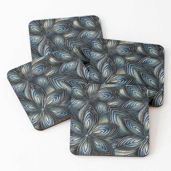 Item preview, Slate Blue Floral Leaf Relief designed and sold by Piotrek0001.