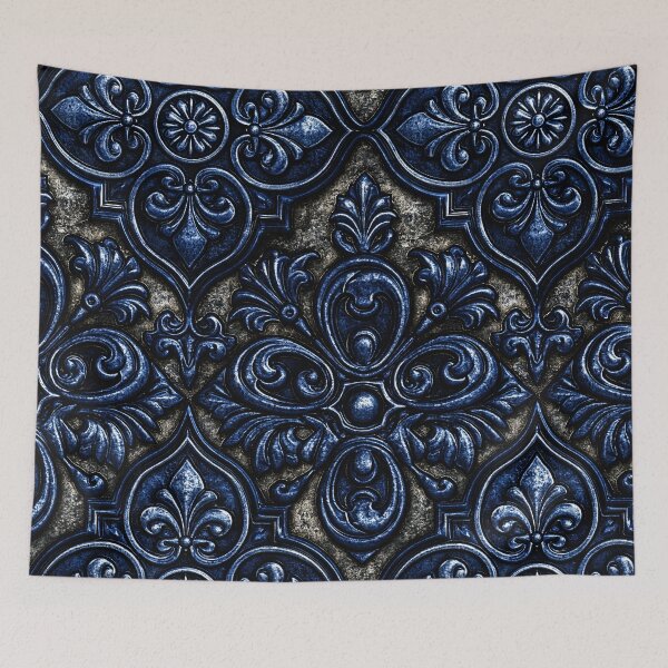 Item preview, Midnight Blue Ornate Tapestry Relief designed and sold by Piotrek0001.