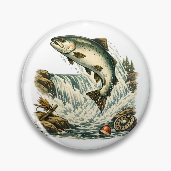 Item preview, Salmon leaping upstream in a waterfall designed and sold by Daily Quirk.