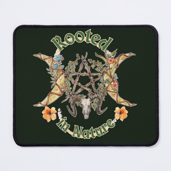 Item preview, Rooted in Nature Pentagram Moon Witchy Botanical Art designed and sold by esmavart.