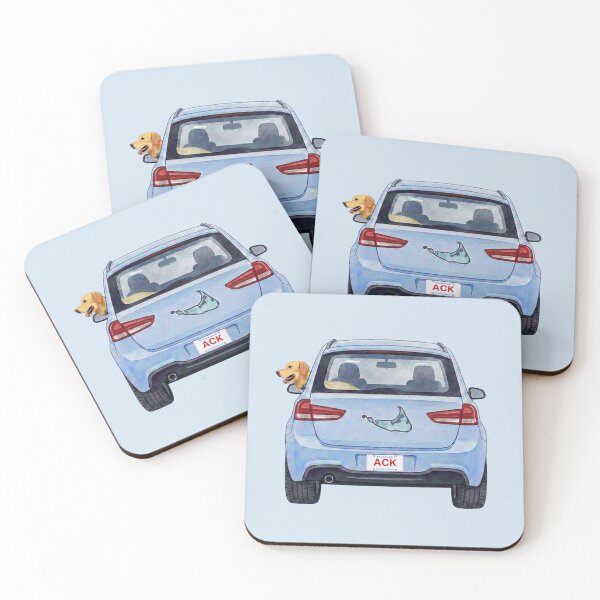 Item preview, Nantucket Coastal Dog Car Trip Watercolor  designed and sold by Coastal Joy.