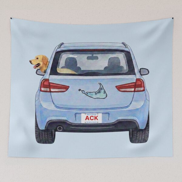 Item preview, Nantucket Coastal Dog Car Trip Watercolor  designed and sold by Coastal Joy.