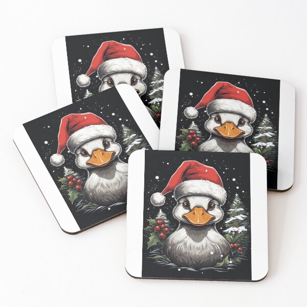 Item preview, Cute Christmas Duck Wearing a Santa Hat in a Winter Wonderland designed and sold by kennmasrtala13.