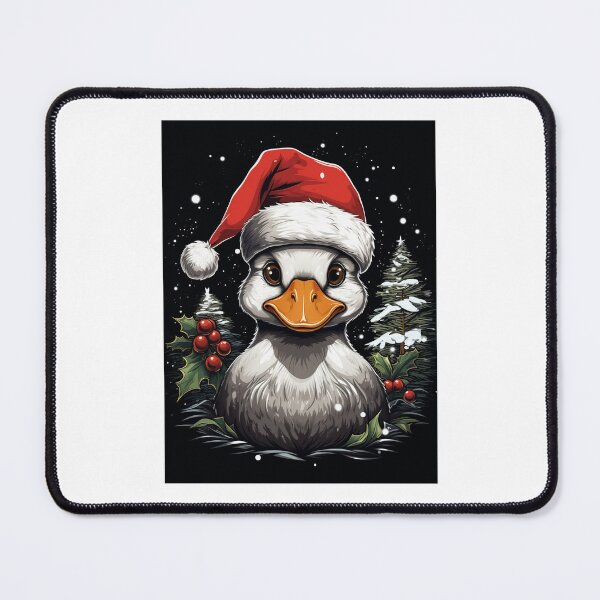 Item preview, Cute Christmas Duck Wearing a Santa Hat in a Winter Wonderland designed and sold by kennmasrtala13.