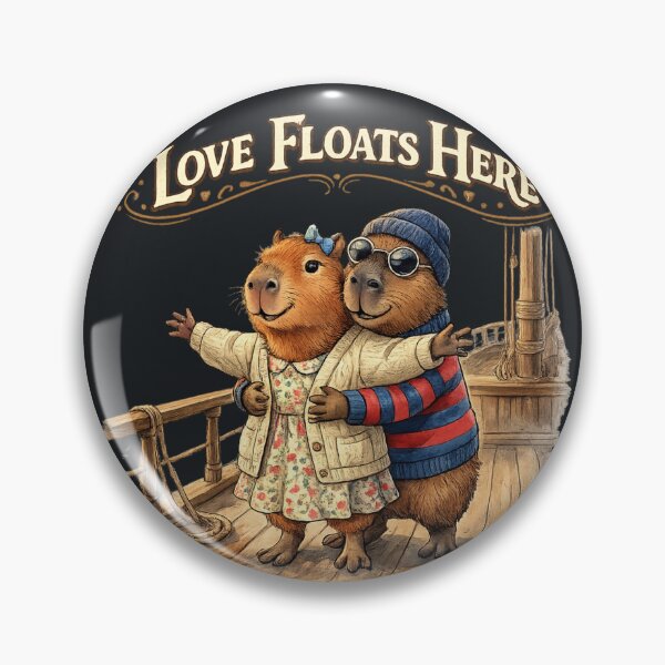 Item preview, Love Floats Here Capybara Couple Shirt | Romantic Watercolor Capybara Sailing Sunset Gift designed and sold by HOUSE OF TIST.