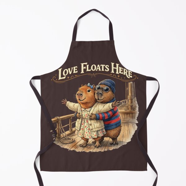 Item preview, Love Floats Here Capybara Couple Shirt | Romantic Watercolor Capybara Sailing Sunset Gift designed and sold by HOUSE OF TIST.