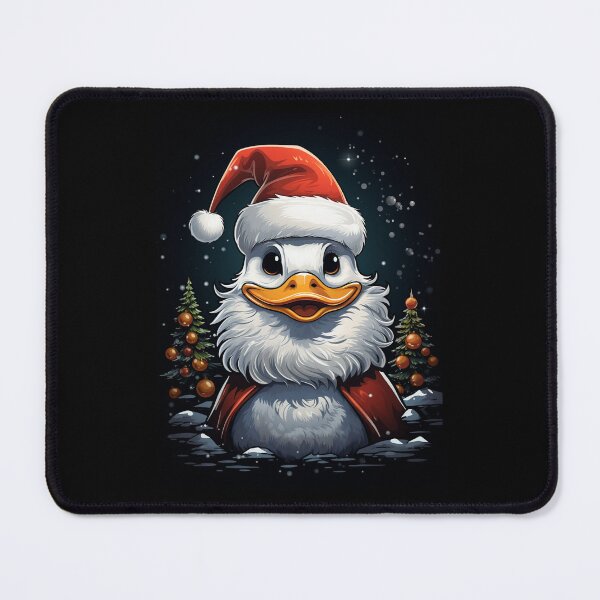 Item preview, Adorable Christmas Duck in Santa Hat with Snowy Winter Night designed and sold by kennmasrtala13.