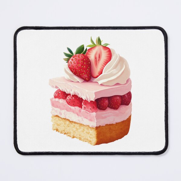 Item preview, Cute Strawberry Cake Slice Dessert Kawaii Food Illustration designed and sold by sunnivamla.