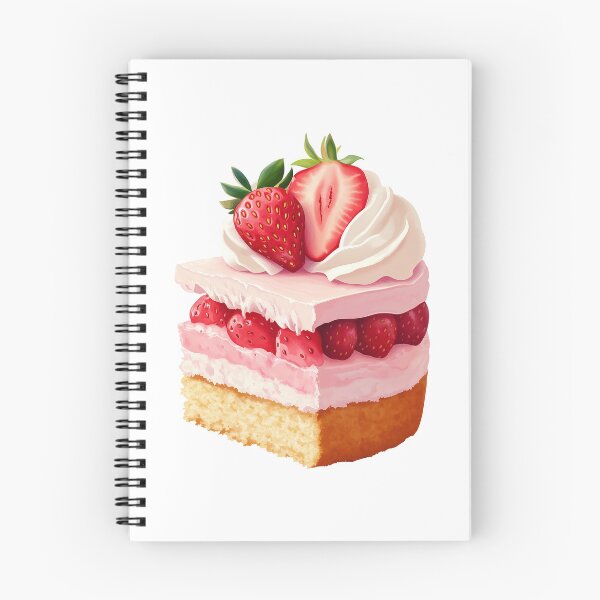 Item preview, Cute Strawberry Cake Slice Dessert Kawaii Food Illustration designed and sold by sunnivamla.