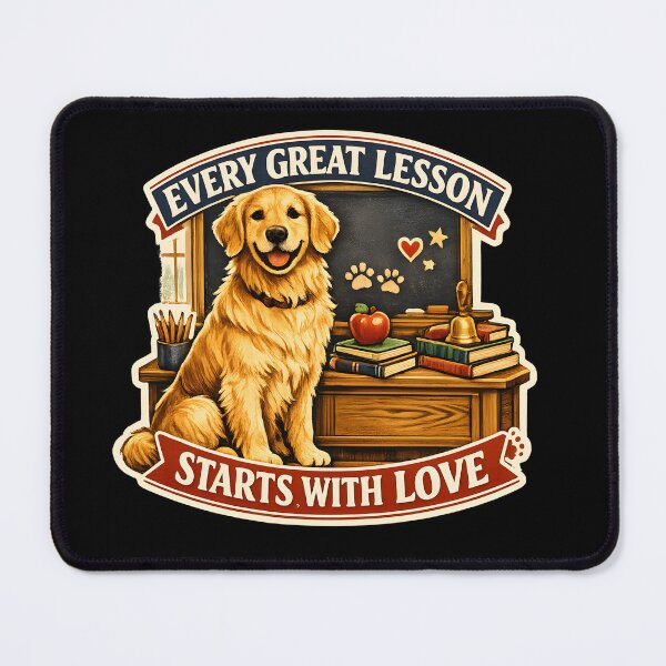 Item preview, Every Great Lesson Starts With Love Golden Retriever Teacher Dog Lover Gift designed and sold by Sahil Randhawa.