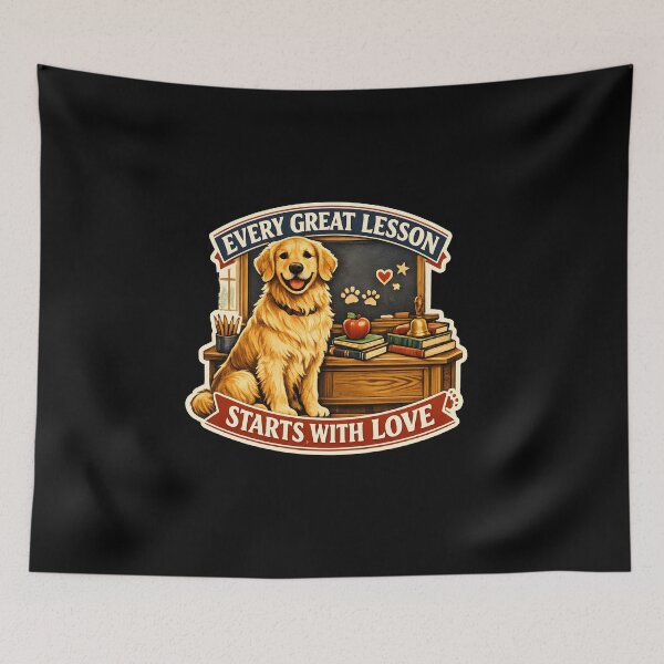 Item preview, Every Great Lesson Starts With Love Golden Retriever Teacher Dog Lover Gift designed and sold by Sahil Randhawa.