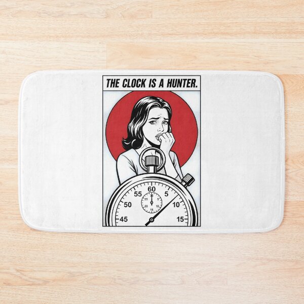 Item preview, The Clock Is A Hunter Minimalist Horror Poster designed and sold by DuckOddity.