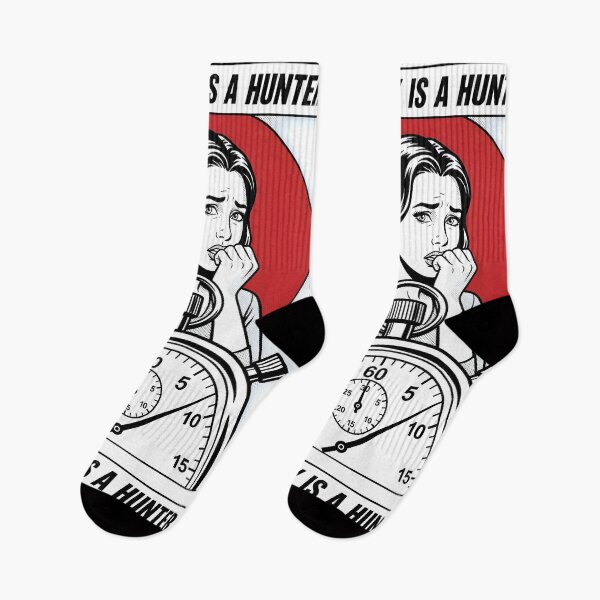 Item preview, The Clock Is A Hunter Minimalist Horror Poster designed and sold by DuckOddity.