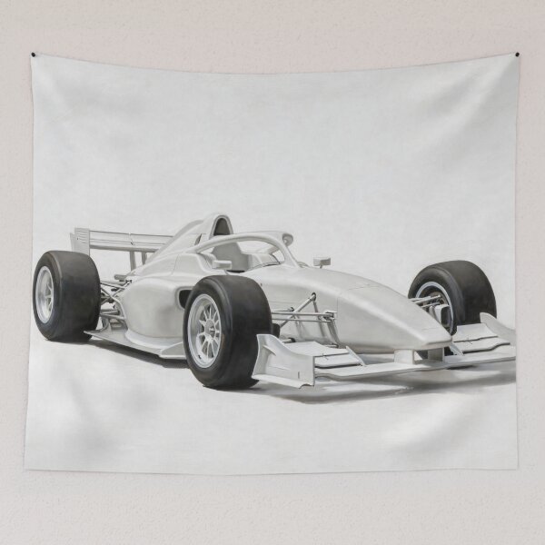 Item preview, White Formula Racing Car Fine Art Print designed and sold by Jozefin's Studio.