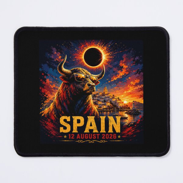Item preview, Spain Total Solar Eclipse 12 August 2026 - Spanish Bull Sunset Art designed and sold by DreamPup.