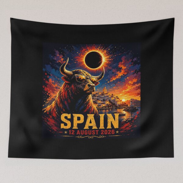 Item preview, Spain Total Solar Eclipse 12 August 2026 - Spanish Bull Sunset Art designed and sold by DreamPup.