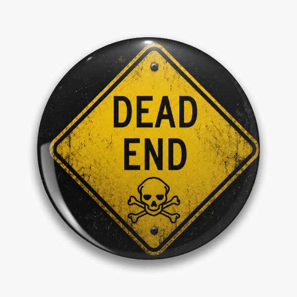 Item preview, Dead End Warning Sign | Grunge Industrial Skull Graphic designed and sold by Fei Long Design Hub.