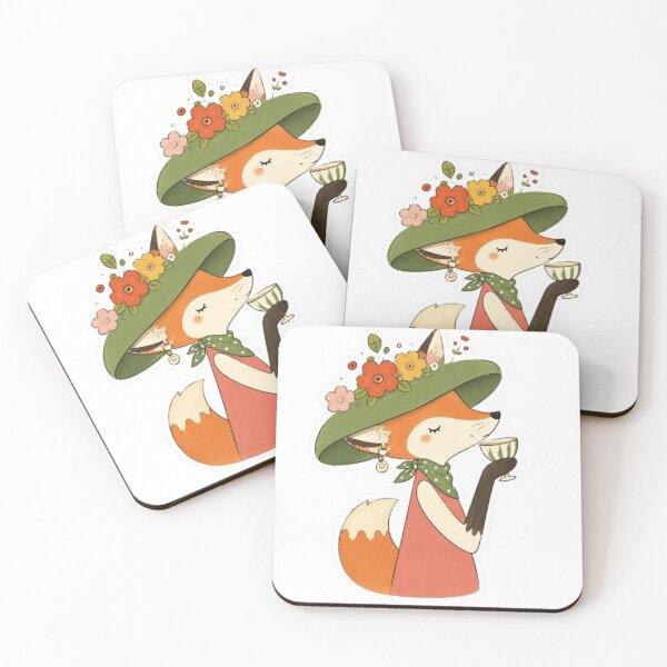 Item preview, Elegant Fox Lady with Floral Hat designed and sold by Snurly.