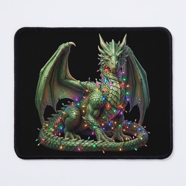 Item preview, Cute Christmas Dragon with Tree Lights designed and sold by Utopian-Magic.